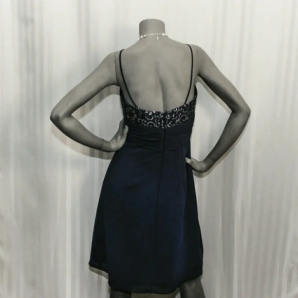 Sorella Vita Y2K Vintage Spaghetti Strap Empire Waist Navy Blue Coctail …